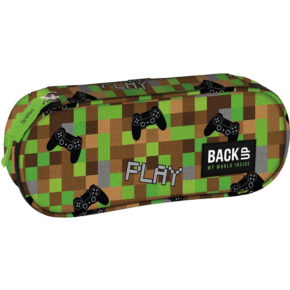 Portatodo ovalado 1 cremallera estampado gamer verde DERFORM Imagen principal del producto