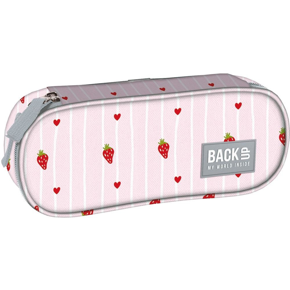 Portatodo Ovalado 1 Cremallera Fresas Rayas Rosas Derform Imagen principal del producto