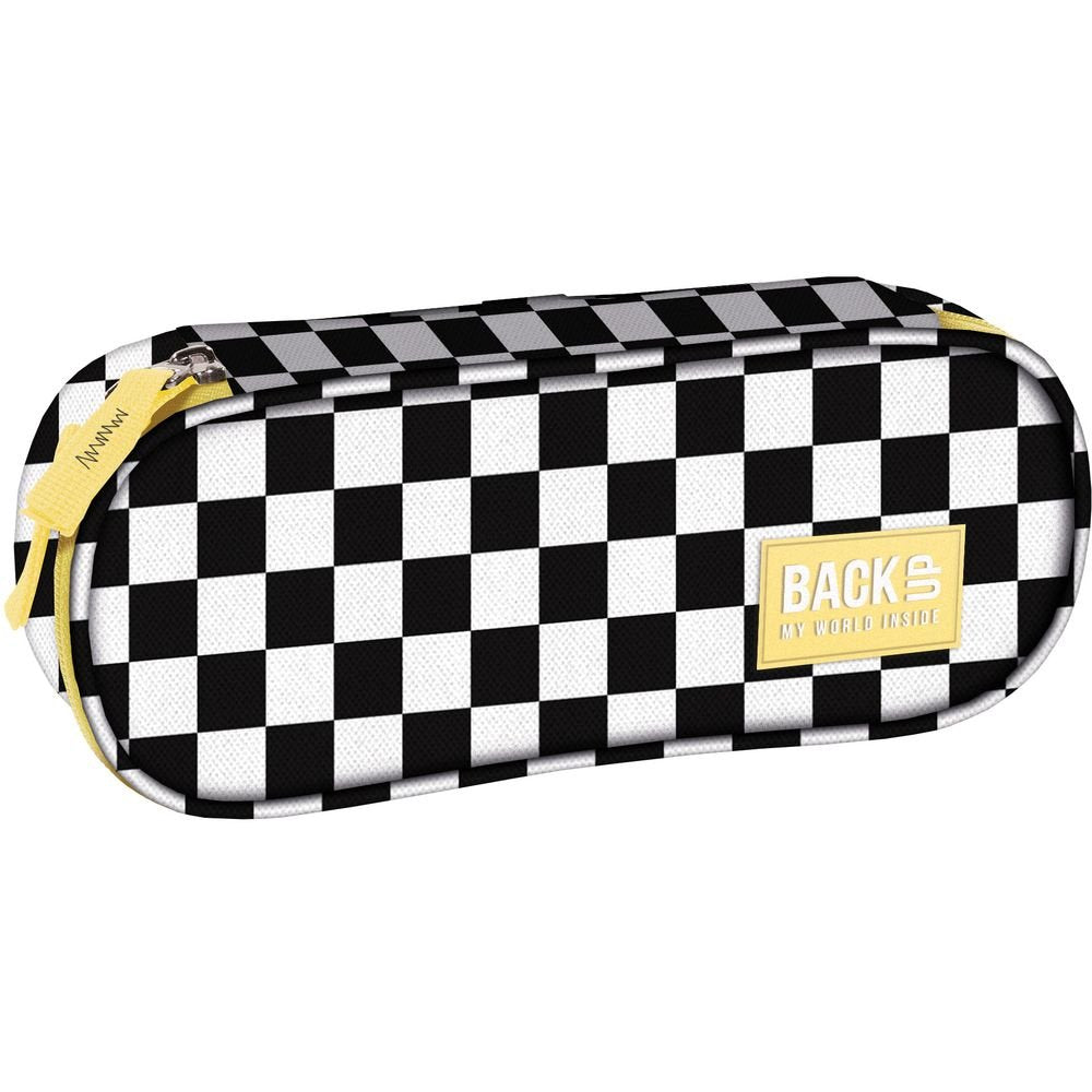 Portatodo Ovalado 1 Cremallera Amarillo Cuadros Negro Blanco Derform Imagen principal del producto