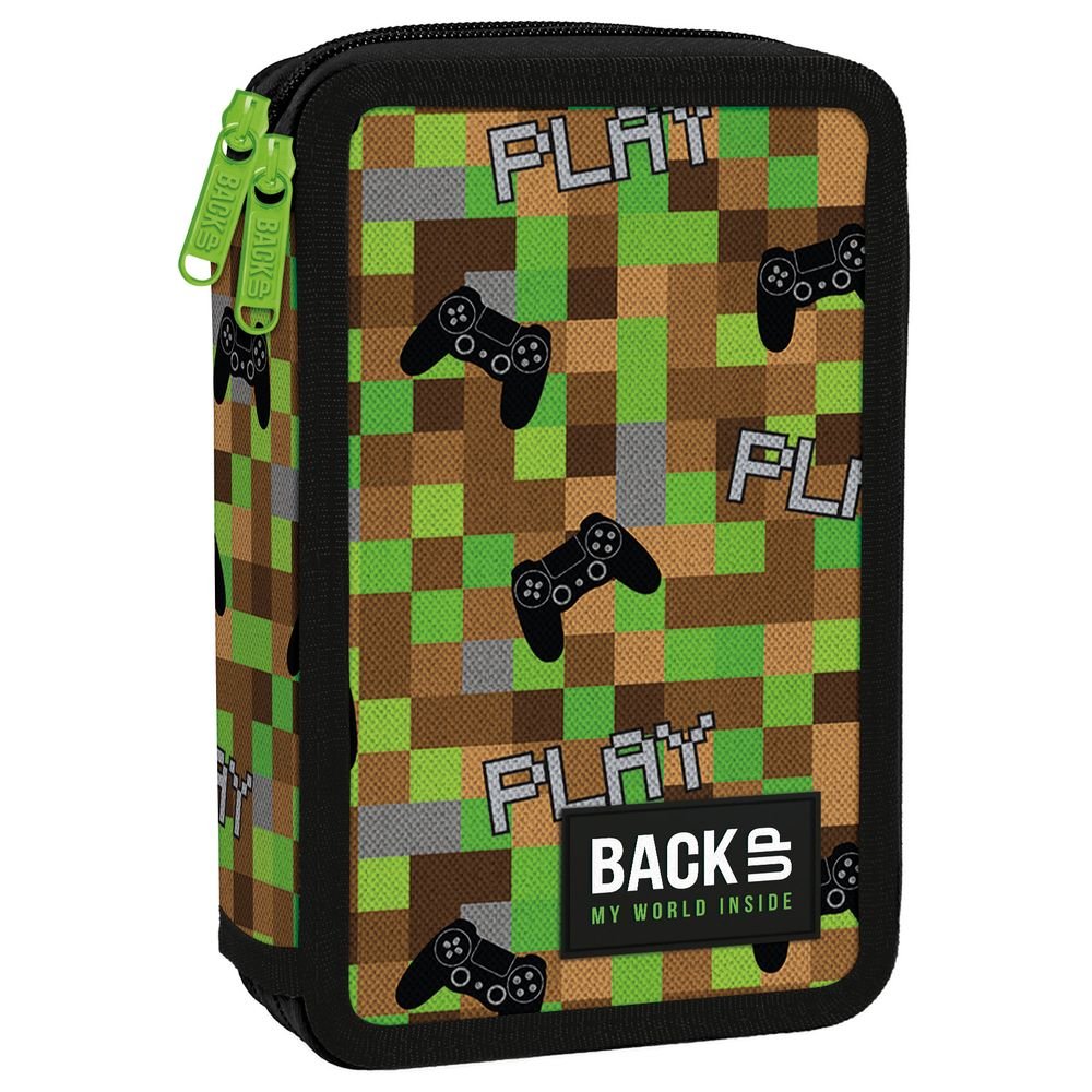 Plumier Doble con Relleno Estampado Gamer Verde DERFORM Imagen principal del producto