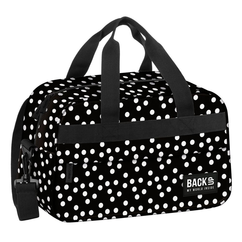 Bolso deporte y fin de semana negro con topos DERFORM