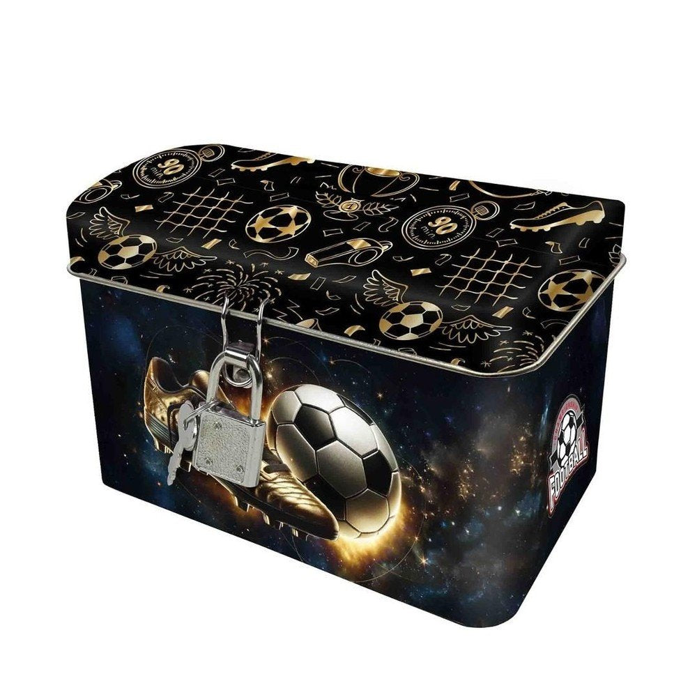 Hucha con candado balón de fútbol Kidea, pack 12 uds.