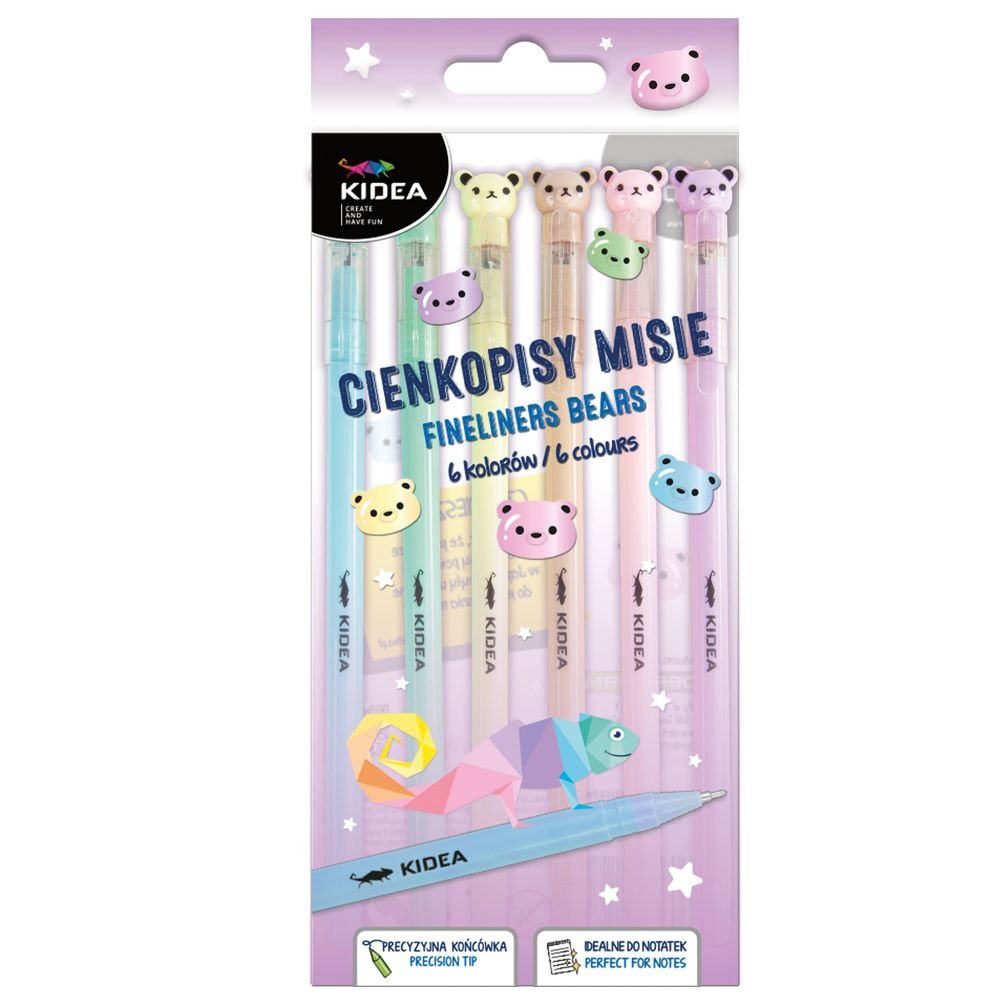 Set de 6 Bolígrafos Fineliners Colores Pastel Ositos Kidea Imagen principal del producto