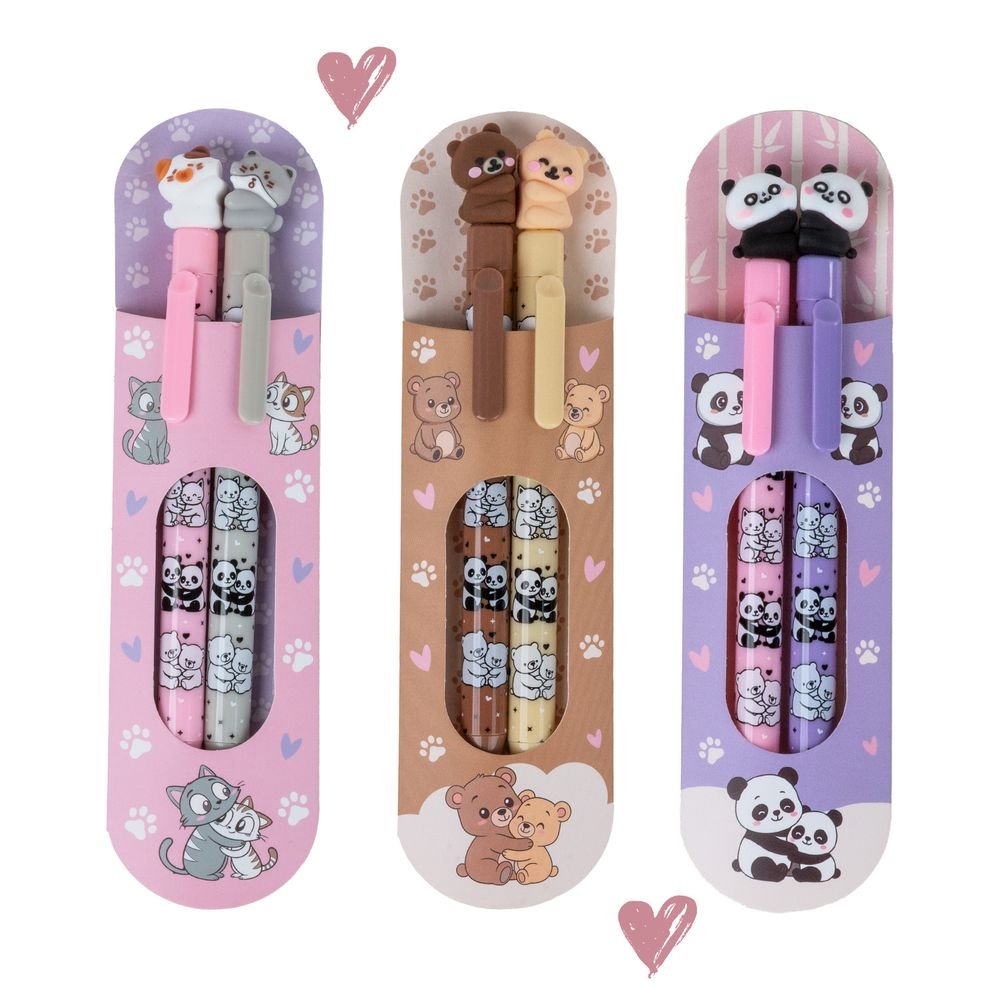 Set de 18 bolígrafos borrables Parejitas Adorables Kidea