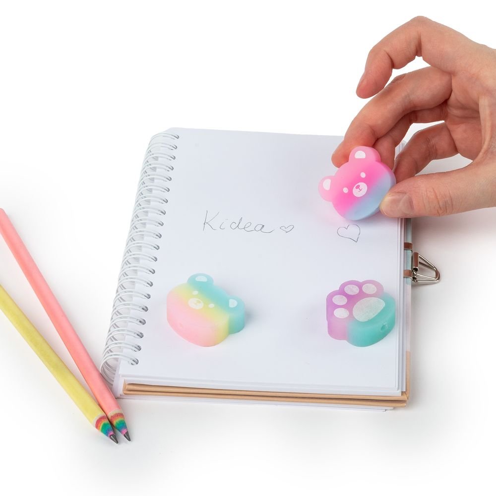 Set 2 lápices + 3 gomas aromáticas Capibara Arcoíris x12
