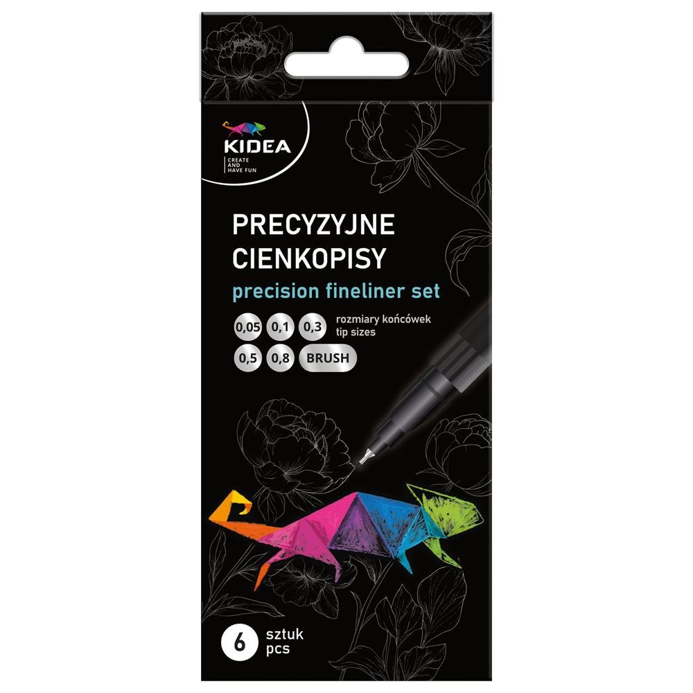 Set de 6 rotuladores fineliners de precisión Kidea