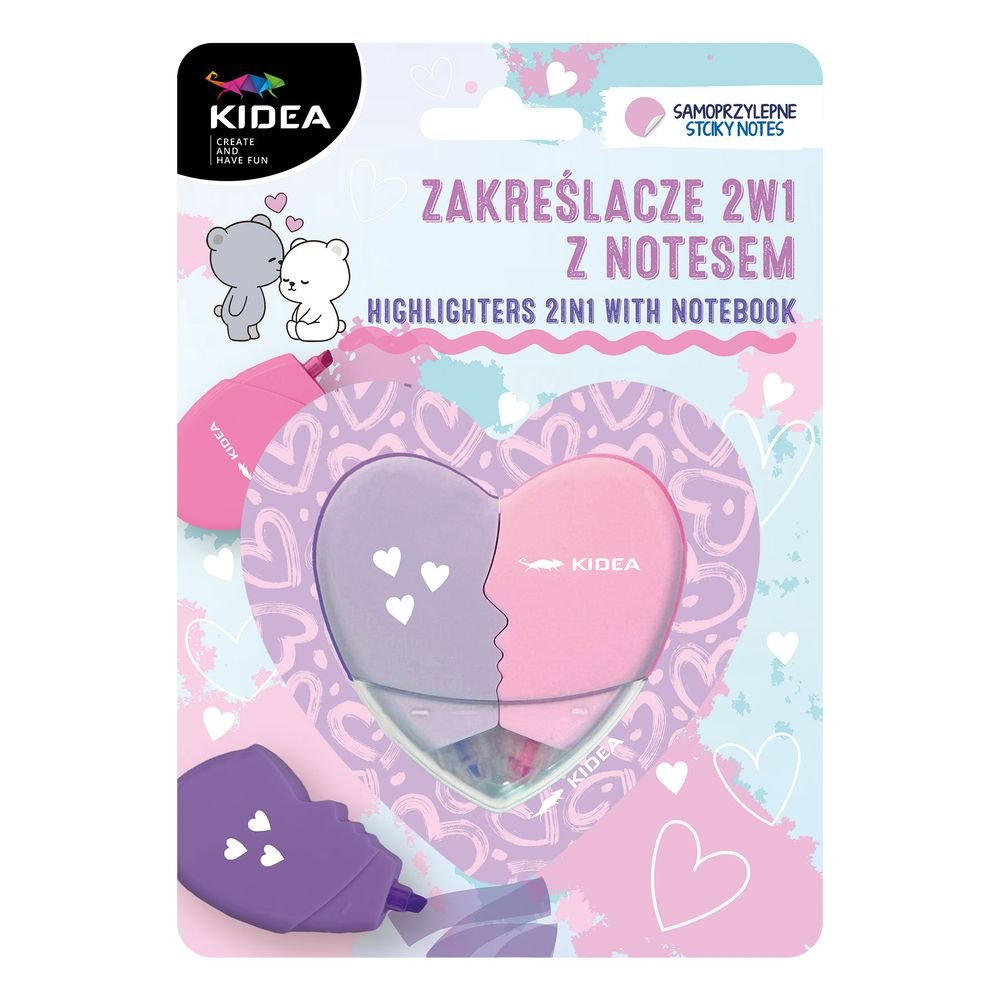 Set 2 Marcadores Mini Forma Corazón Kidea