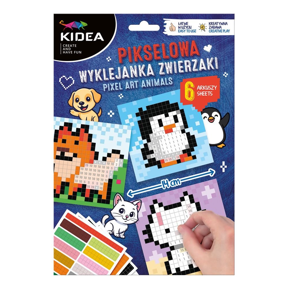 Set de Pegatinas Pixel para Formar Figuras por Números KIDEA Imagen principal del producto