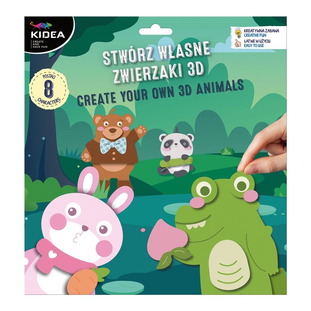 Set de montaje reutilizable con velcro animalitos Kidea, 12 ud.