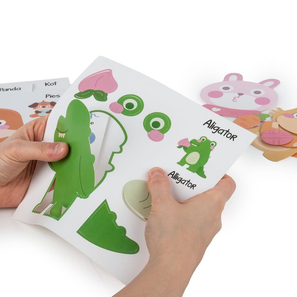 Set de montaje reutilizable con velcro animalitos Kidea, 12 ud.