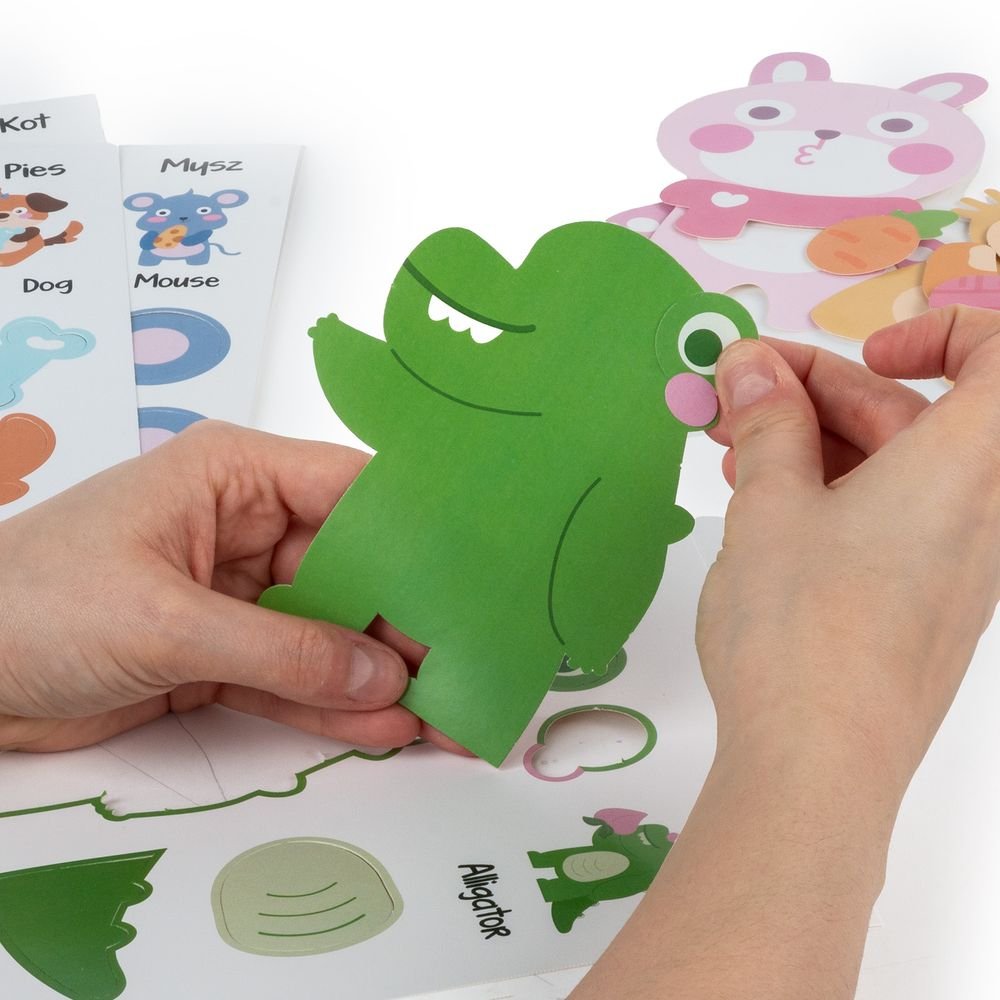 Set de montaje reutilizable con velcro animalitos Kidea, 12 ud.