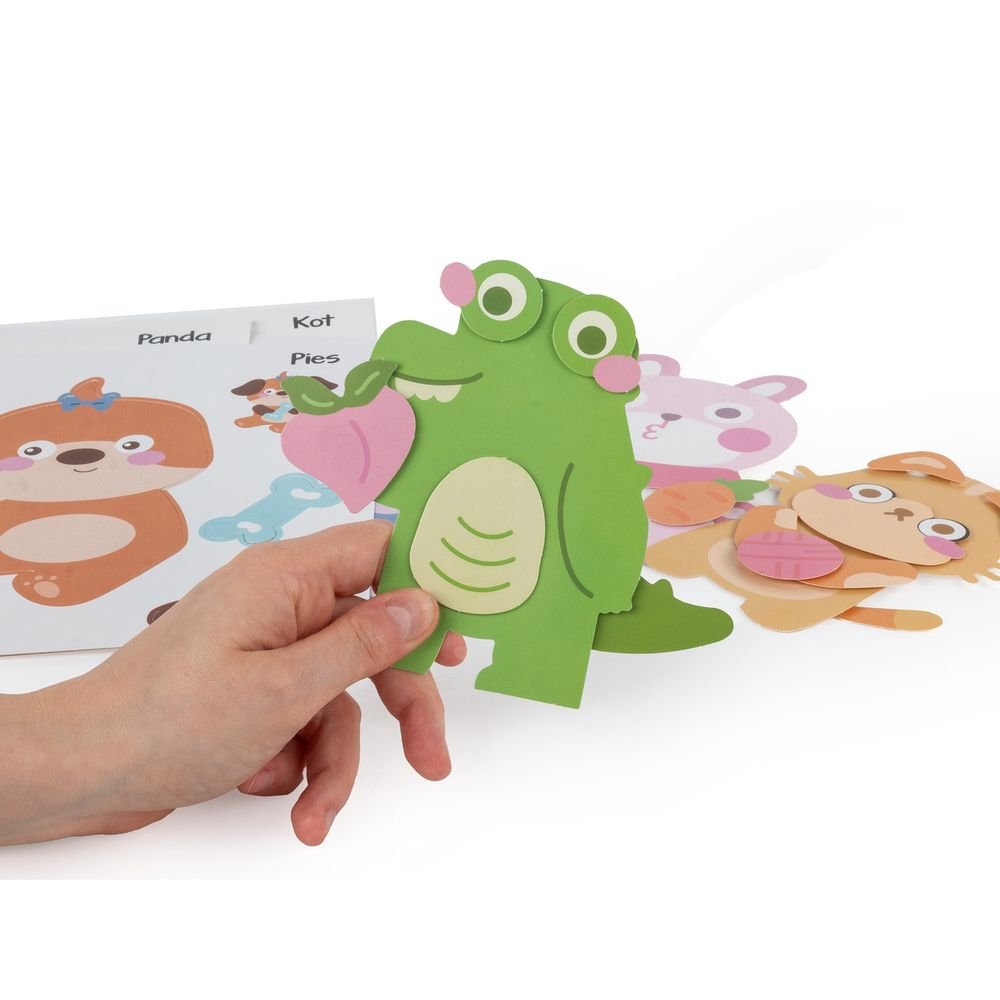 Set de montaje reutilizable con velcro animalitos Kidea, 12 ud.