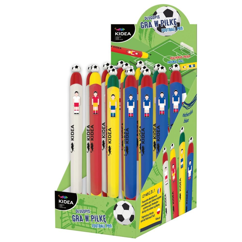 Exp 24 Bolígrafos Retráctil Punta 0,7 mm Jugadores de Fútbol Kidea