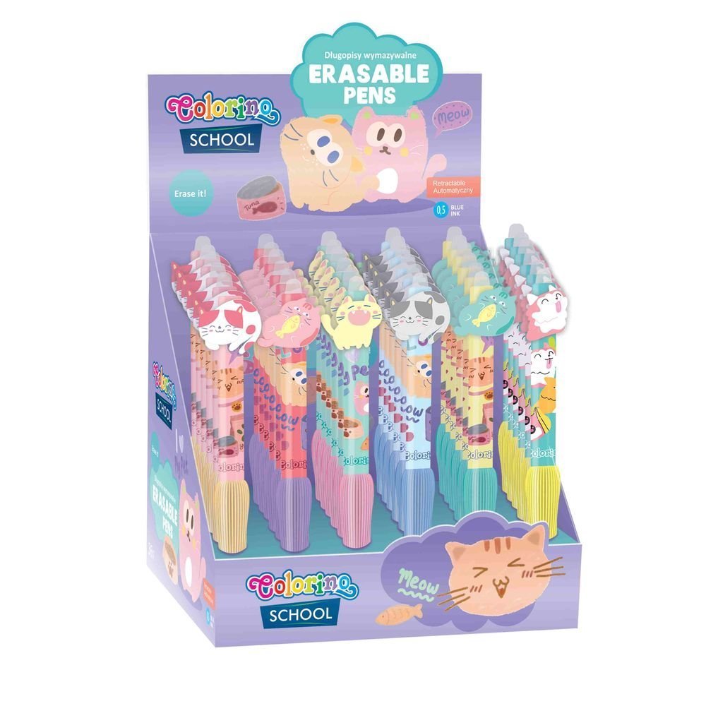 Expositor 36 Bolígrafos Borrables Kawaii Kittens COOLPACK