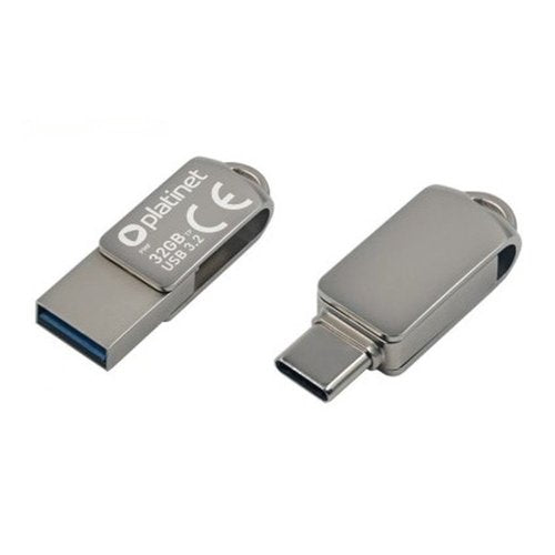 Pendrive USB 3.2 2 en 1 32 GB Metal Platinet