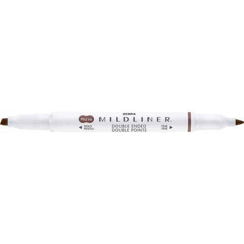 Rotulador Zebra Mildliner doble punta warm marrón, pack 10