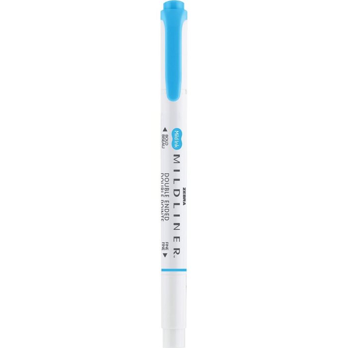 Rotulador Zebra Mildliner Doble Punta Friendly Azul Cyan | Zebra Pen | Pack 10 Unidades Imagen principal del producto