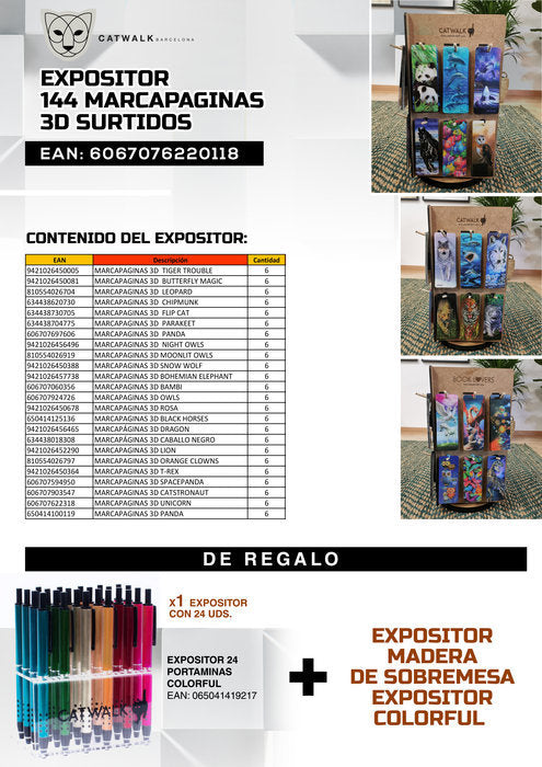 EXPOSITOR 144 MARCAPAGINAS 3D SURTIDOS | 1 UNIDADES | (ARTGAME) Imagen principal del producto