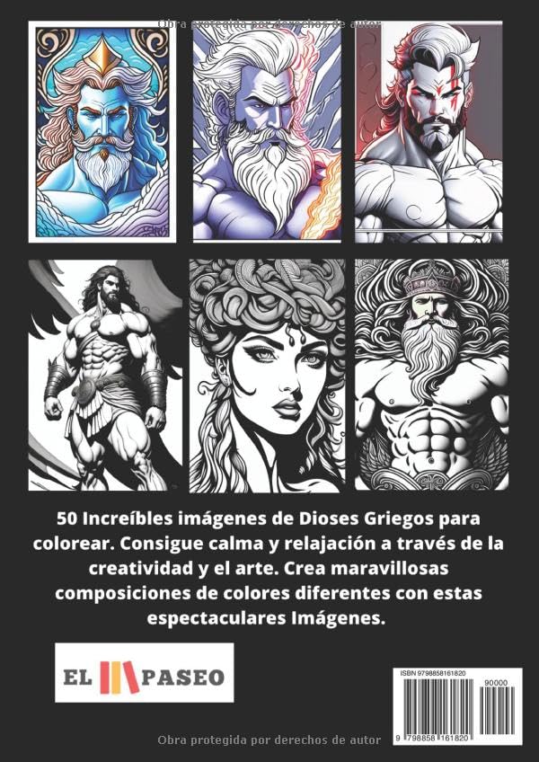 ✅ DIOSES DE GRECIA: Libro de Colorear para Adultos con Dibujos de Dioses y Héroes de la Antigua Grecia