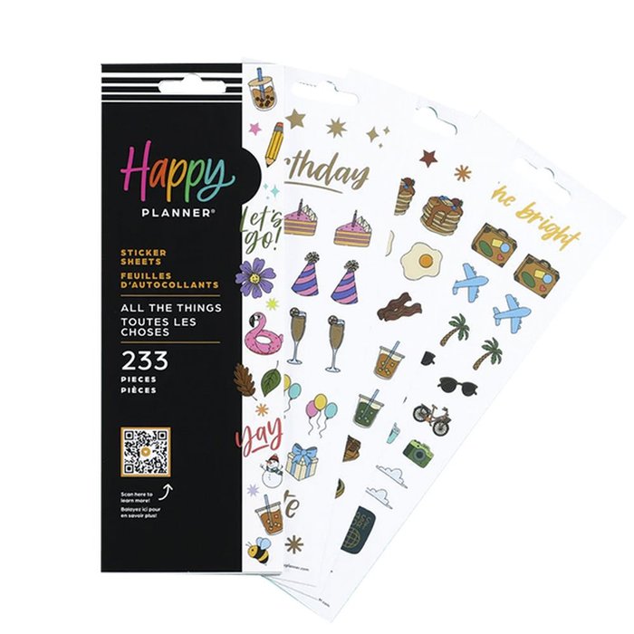 PEGATINAS NOTEBOOK HAPPY PLANNER ICONS 8 HOJAS | HAPPY PLANNER | 1 UNIDAD | 6738076749298