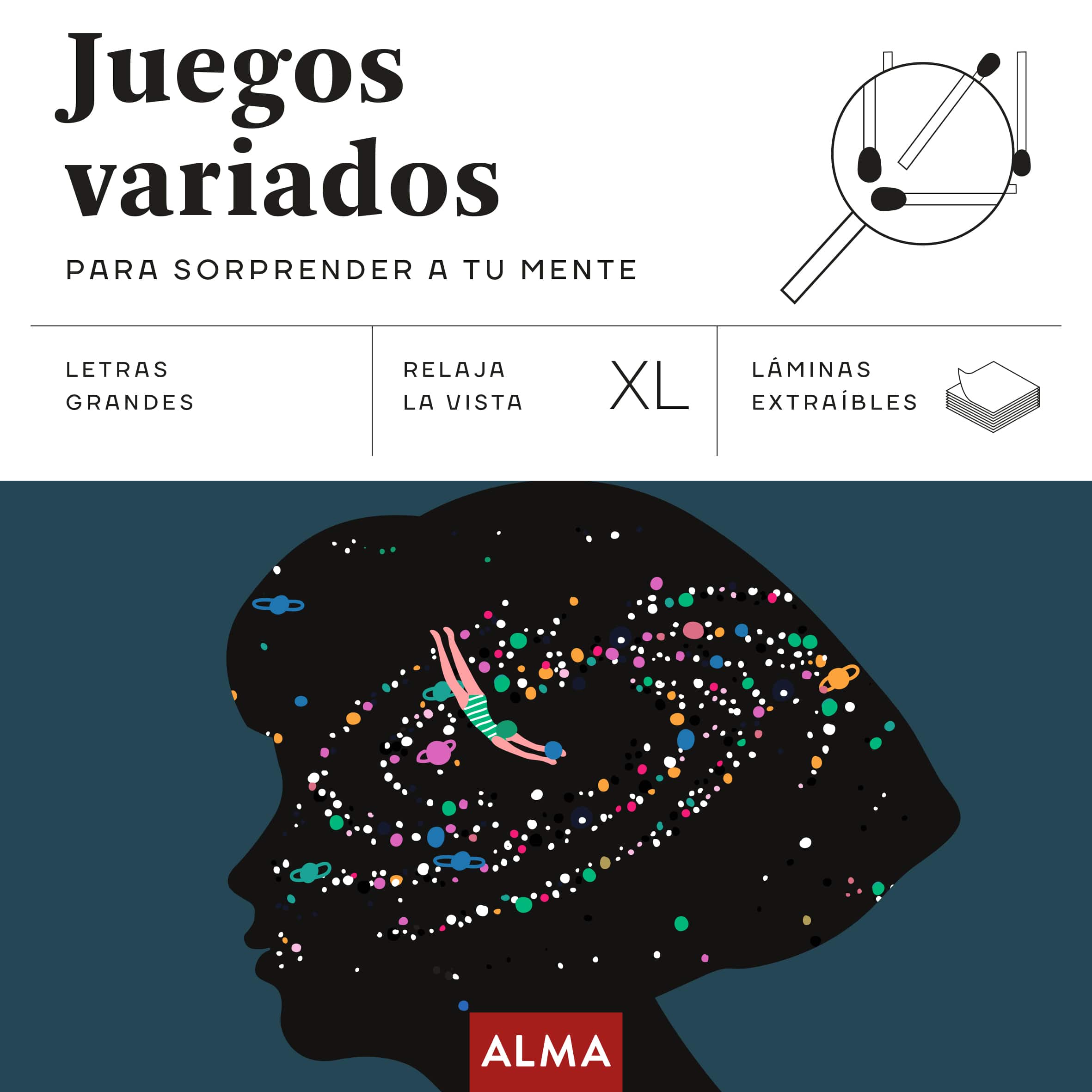 Juegos variados para sorprender a tu mente (XL) (Editorial Alma) 9788410206656 Imagen principal del producto