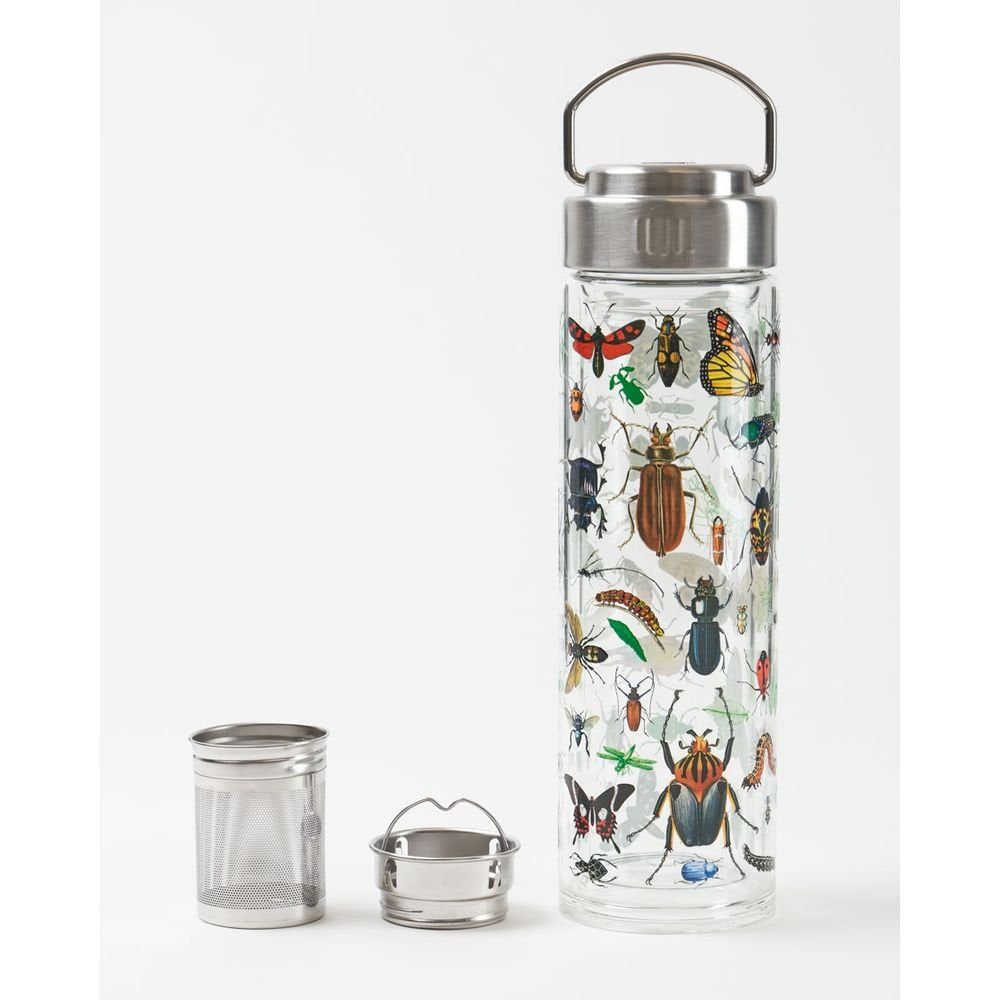 BOTELLA CRISTAL CON INFUSOR INSECTOS Y MARIPOSAS 450 ML | COGNITIVE CIENCIA | 1 UNIDAD | 6919590743676 Imagen principal del producto