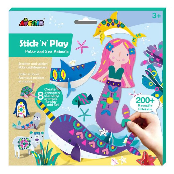 Set creativo de adhesivos animales marinos para manualidades infantiles Imagen principal del producto