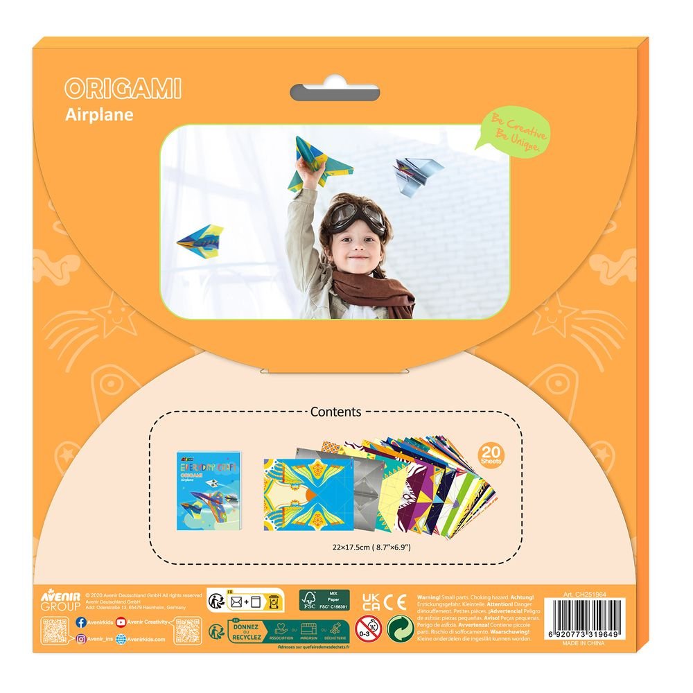 Set Aviones de Origami Avenir - 20 láminas