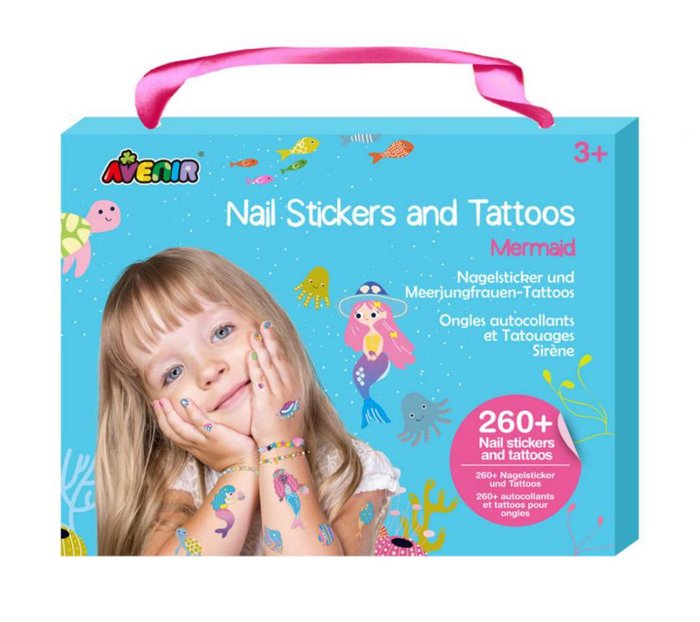 SET PEGATINAS UÑAS Y TATUAJES SIRENAS AVENIR | AVENIR | 1 UNIDAD | 6920773382049 Imagen principal del producto