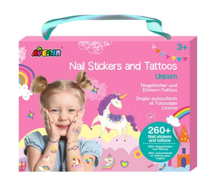SET PEGATINAS UÑAS Y TATUAJES UNICORNIO AVENIR | AVENIR | 1 UNIDAD | 6920773382056 Imagen principal del producto