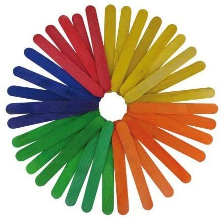 Paq/50 palos madera anchos 15cm colores surtidos