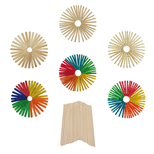 Paq/50 Palos Madera Natural Finos 11CM