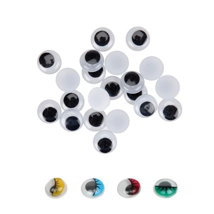 Ojos redondos adhesivos 15 mm negro PRODUCTOS SMART Pack 30 unidades Imagen principal del producto