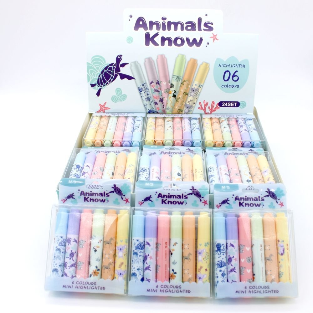 Pack 6 Subrayador Colores Pastel Animals Know M&G Imagen principal del producto