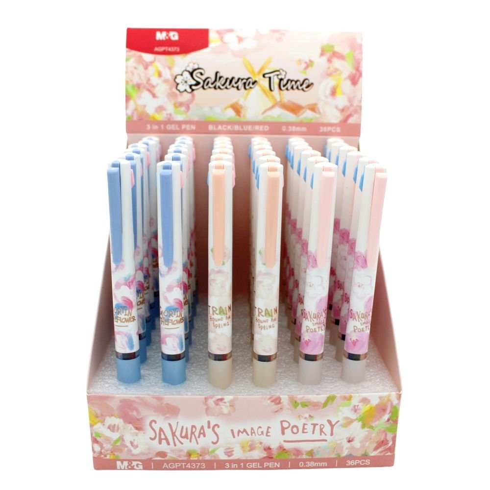 Exp 36 Bolígrafo Sakura Retráctil 3 en 1 Negro Azul Rojo M&G