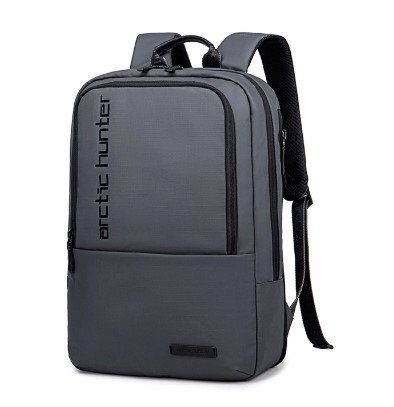 MOCHILA BUSINESS NYLON CON DOBLE CREMALLERA GRIS | ARCTIC HUNTER Imagen principal del producto