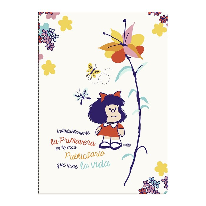 Libreta Tapa Blanda Grande Mafalda Flores Premium Paper Imagen principal del producto