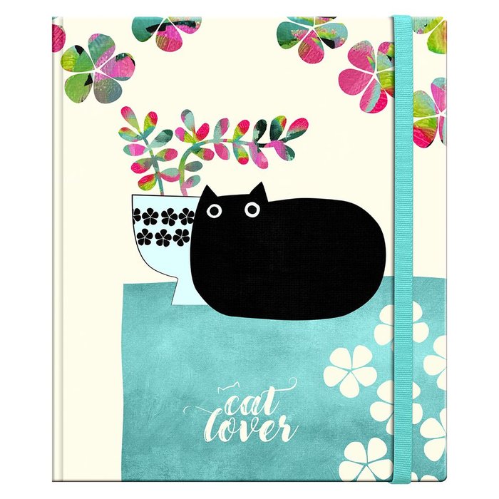 Libreta Tapa Dura A5 Planet Cat Gato Negro Premium Paper Imagen principal del producto