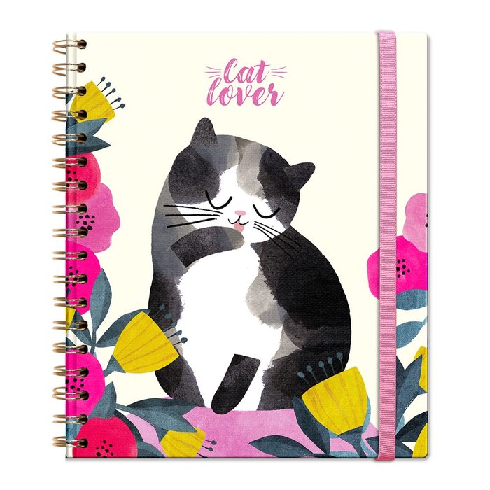 Libreta Tapa Dura A5 con Espiral Planet Cat Premium Paper Imagen principal del producto