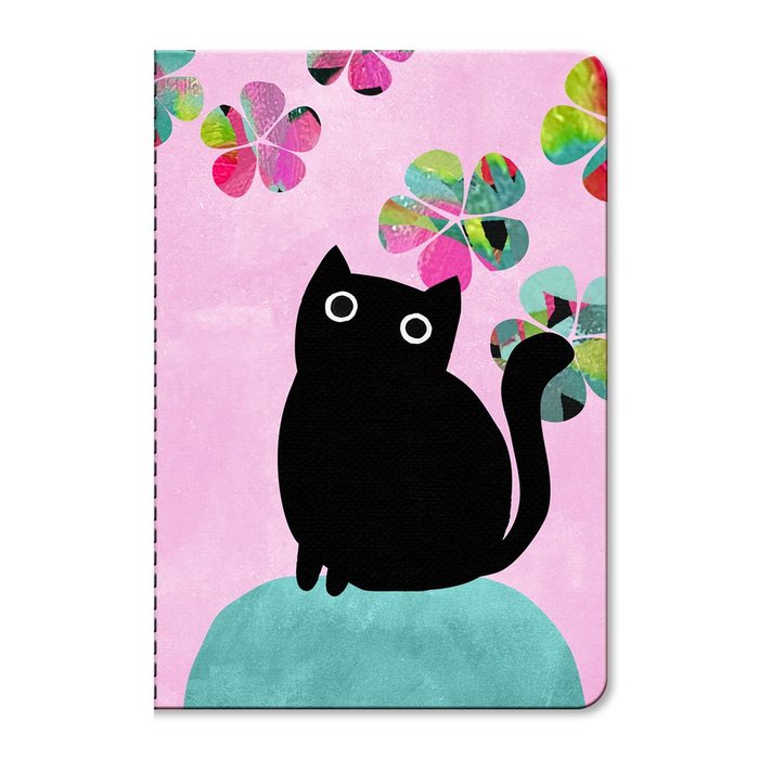 Libreta Tapa Blanda Pequeña Planet Cat Gato Negro Premium Paper Imagen principal del producto