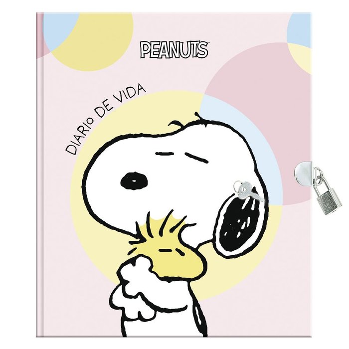 DIARIO CON CANDADO SNOOPY PASTEL | 1 UNIDADES | (PREMIUM PAPER)