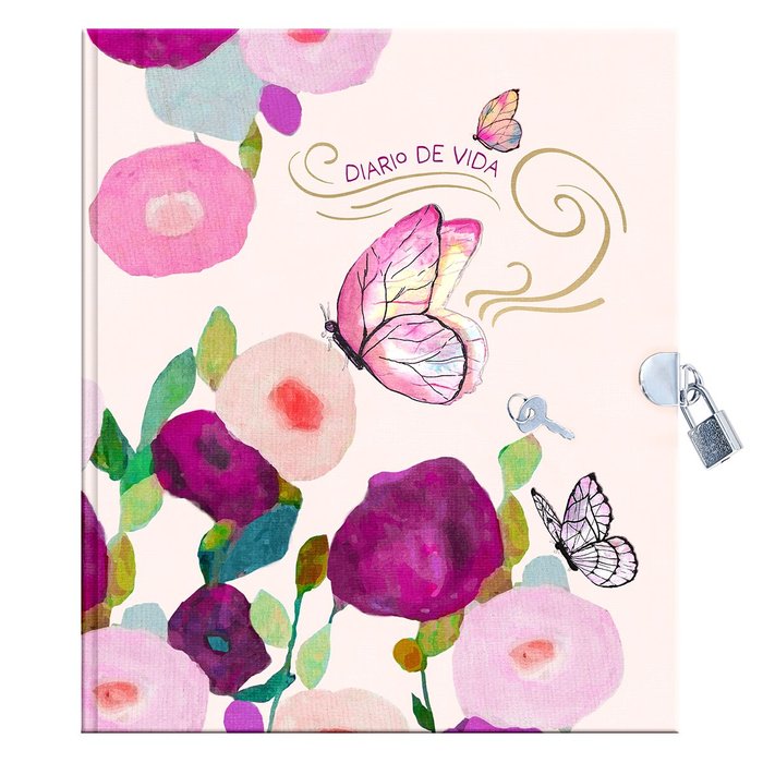 DIARIO CON CANDADO BUTTERFLY | 1 UNIDADES | (PREMIUM PAPER)