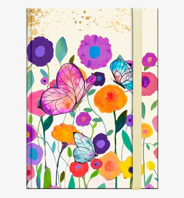 Libreta Taba Dura Pequeña Butterfly Premium Paper