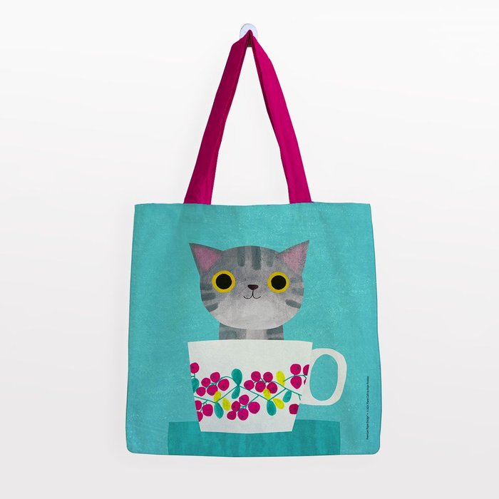 BOLSA ALGODON PLANET CAT GRANDE - 3 TAZA | PREMIUM PAPER Imagen principal del producto