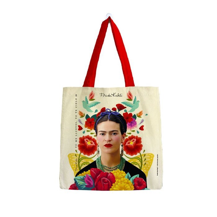 BOLSA ALGODON FRIDA KAHLO MEDIANA ALAS AMARILLAS | PREMIUM PAPER Imagen principal del producto