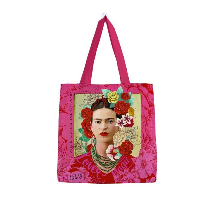 BOLSA ALGODON FRIDA KAHLO MEDIANA ROSA | PREMIUM PAPER Imagen principal del producto