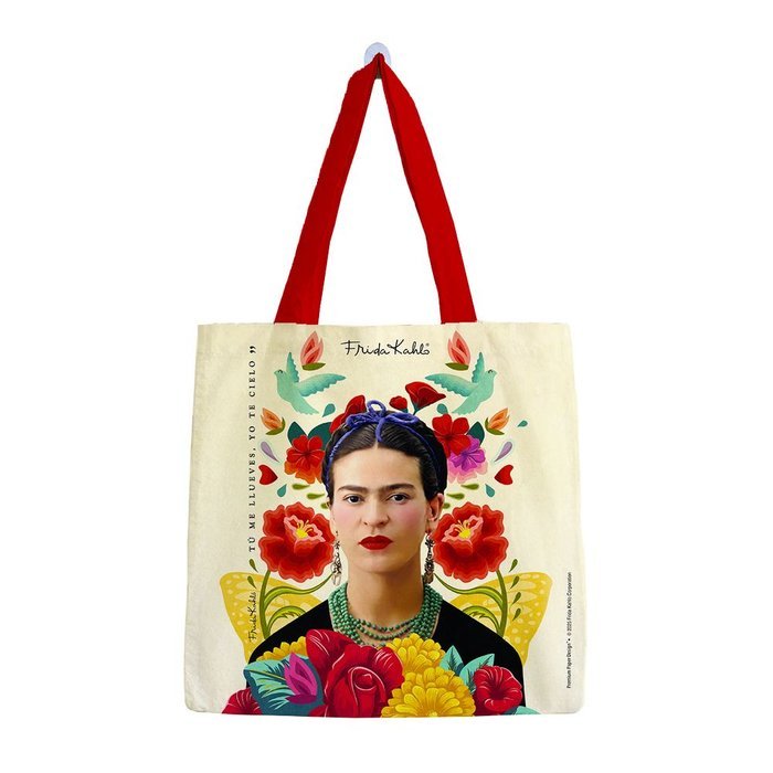 BOLSA ALGODON FRIDA KAHLO PEQUEÑA ALAS AMARILLAS | PREMIUM PAPER