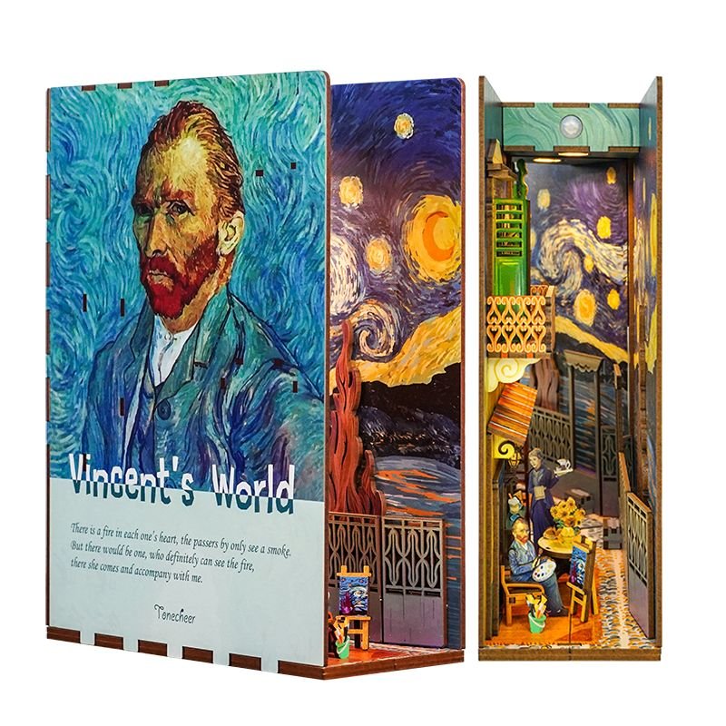 Maqueta Book Nook con Luz el Mundo de Vincent Van Gogh Marca TONECHEER