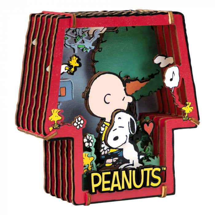 Maqueta con Movimiento Diorama 3D Snoopy Abrazo PUREMIND