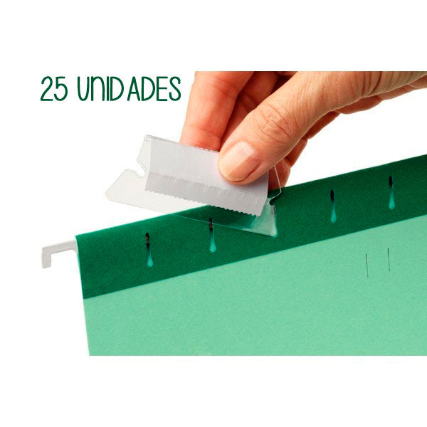 BOLSA 25 VISOR CON ETIQUETAS PARA CARPETAS COLGANTES | 1 UNIDADES | (ESSELTE, S,A,) Imagen principal del producto